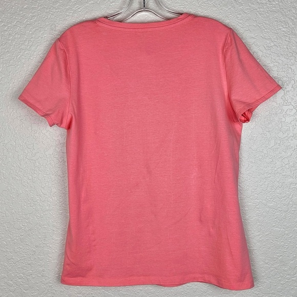 Calvin Klein Performance Coral V-Neck Short Sleeve Quick-Dry Tee - Women's Large - Picture 2 of 5
